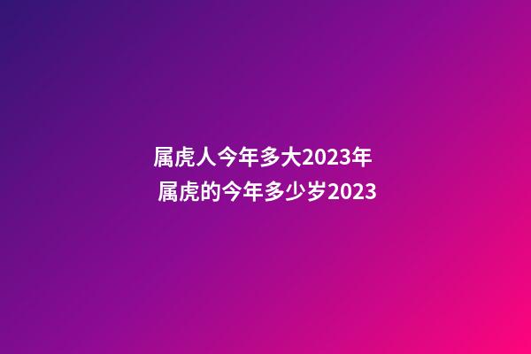属虎人今年多大2023年  属虎的今年多少岁2023